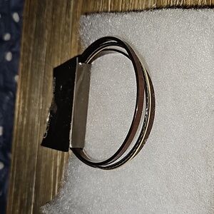 Daisy Fuentes Bracelets- Brown, Gold and Black Bangles